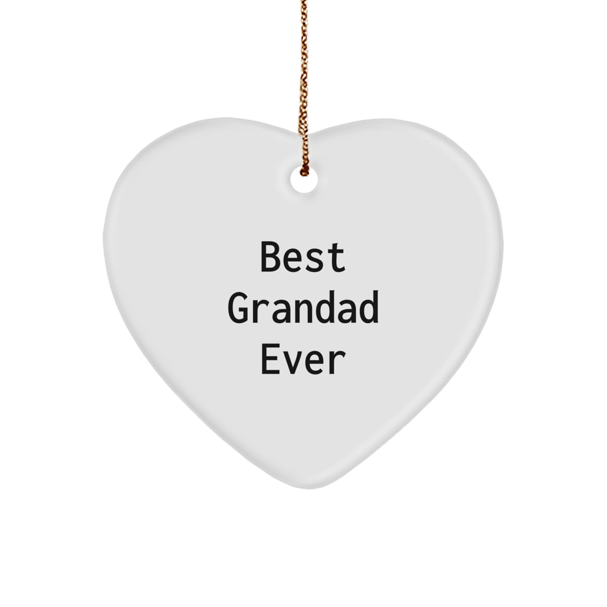 Christmas Gift for Her Best Grandad Ever Heart Ornament Keepsake Present - Image 1