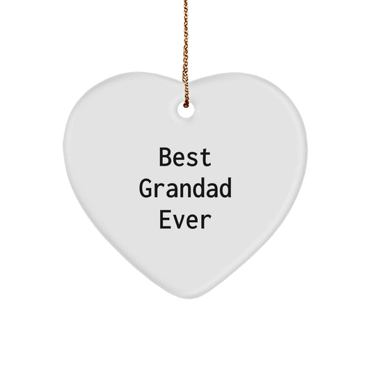 Christmas Gift for Her Best Grandad Ever Heart Ornament Keepsake Present - Image 1
