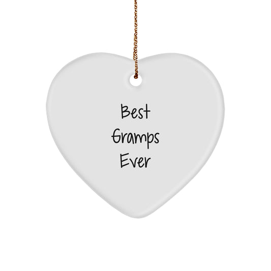 Christmas Gift for Her Best Gramps Ever Heart Festive Ornament Present - Image 1