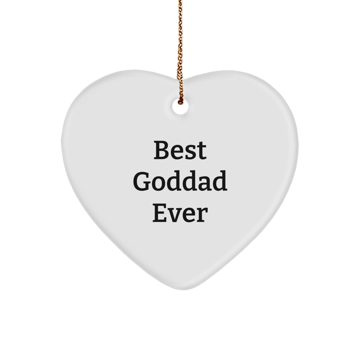Best Goddad Ever Christmas Heart Ornament Keepsake for Him Gift - Image 1