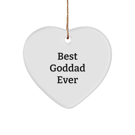 Best Goddad Ever Christmas Heart Ornament Keepsake for Him Gift - Image 1