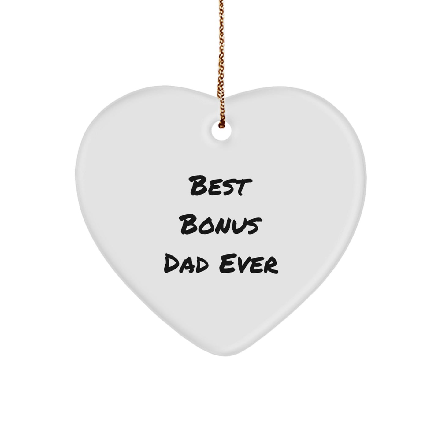 Bonus Dad Keepsake Heart Bright Christmas Ornament for Him Gift - Image 1
