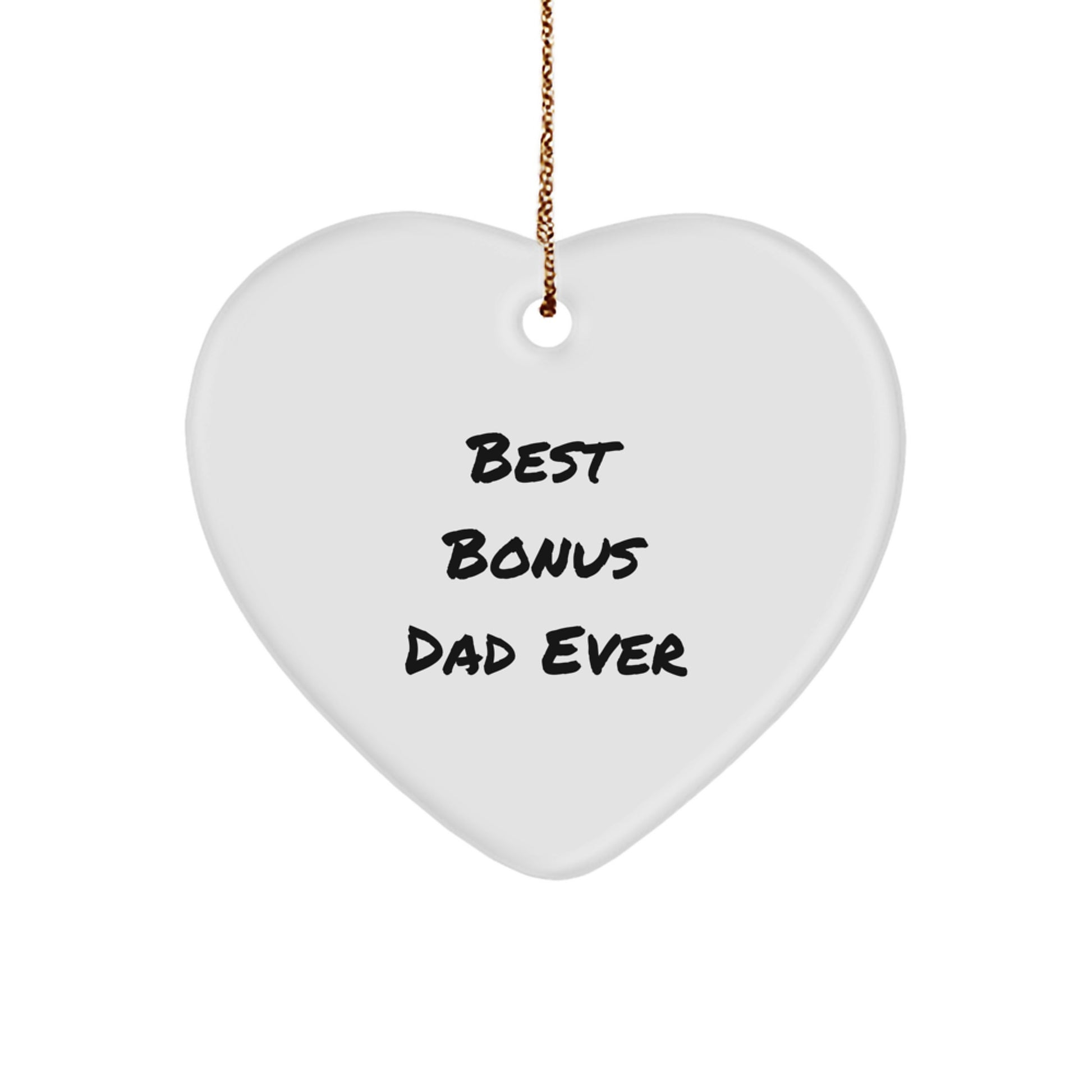 Bonus Dad Keepsake Heart Bright Christmas Ornament for Him Gift - Image 1