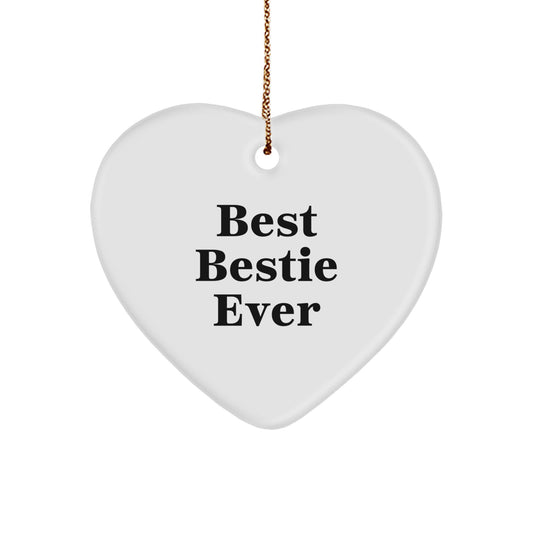 Christmas Gift for Her Bestie Heart Ornament Keepsake Present - Image 1
