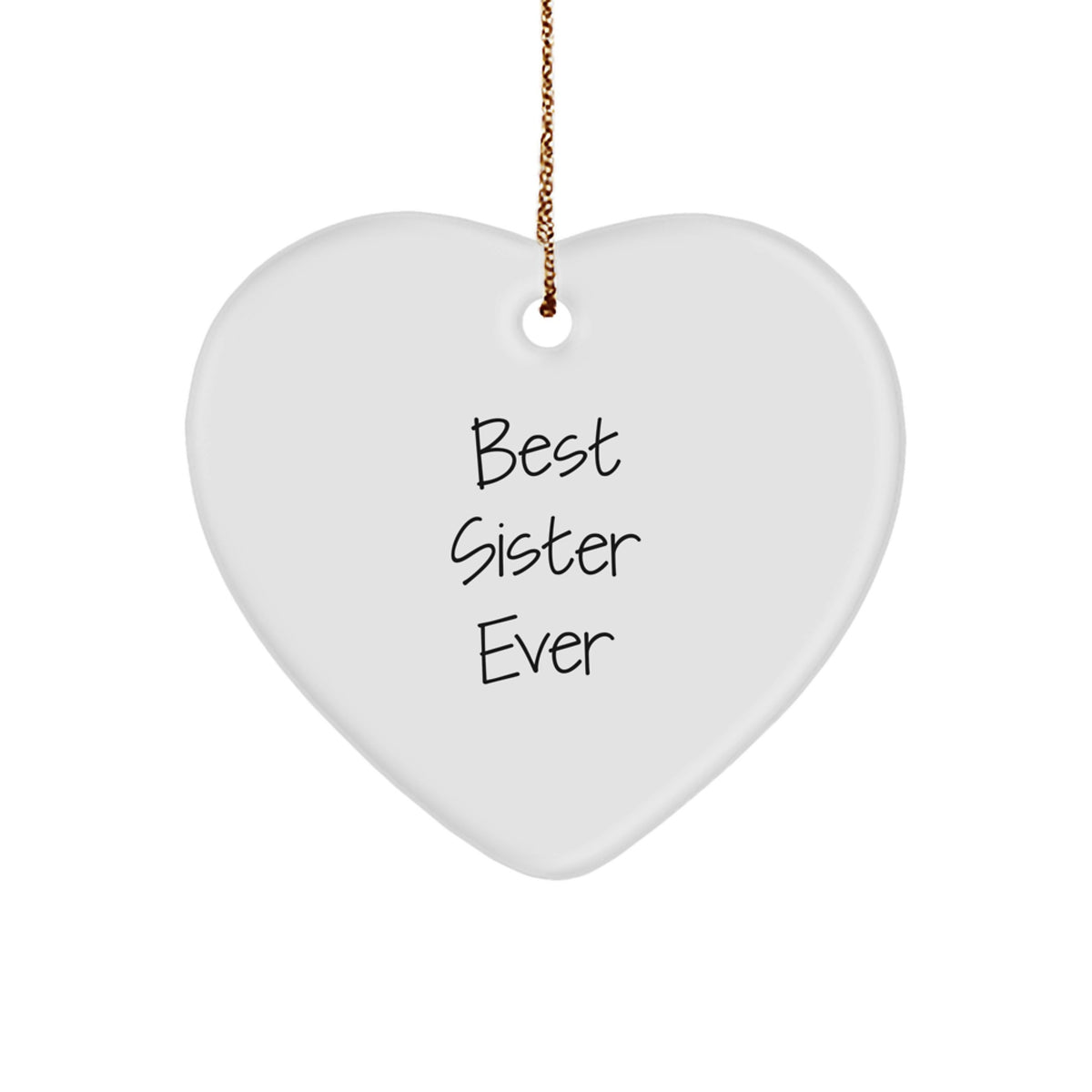 Best Sister Ever Heart Keepsake Christmas Ornament for Her Gift - Image 1