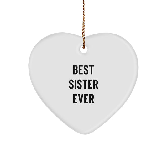 Novelty Best Sister Ever Heart Ornament for Grandma Christmas Gift - Image 1