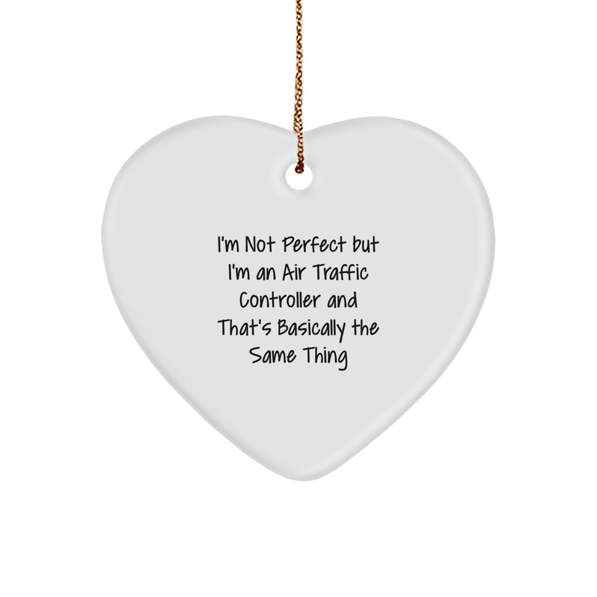 Christmas Unique Gift for Her Air Traffic Controller Heart Ornament Present - Image 1