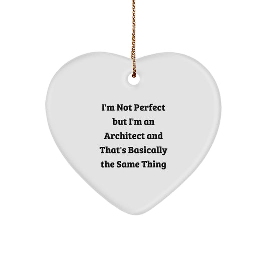 Christmas Gift Ornament for Her Present Architect Quote Heart - Image 1