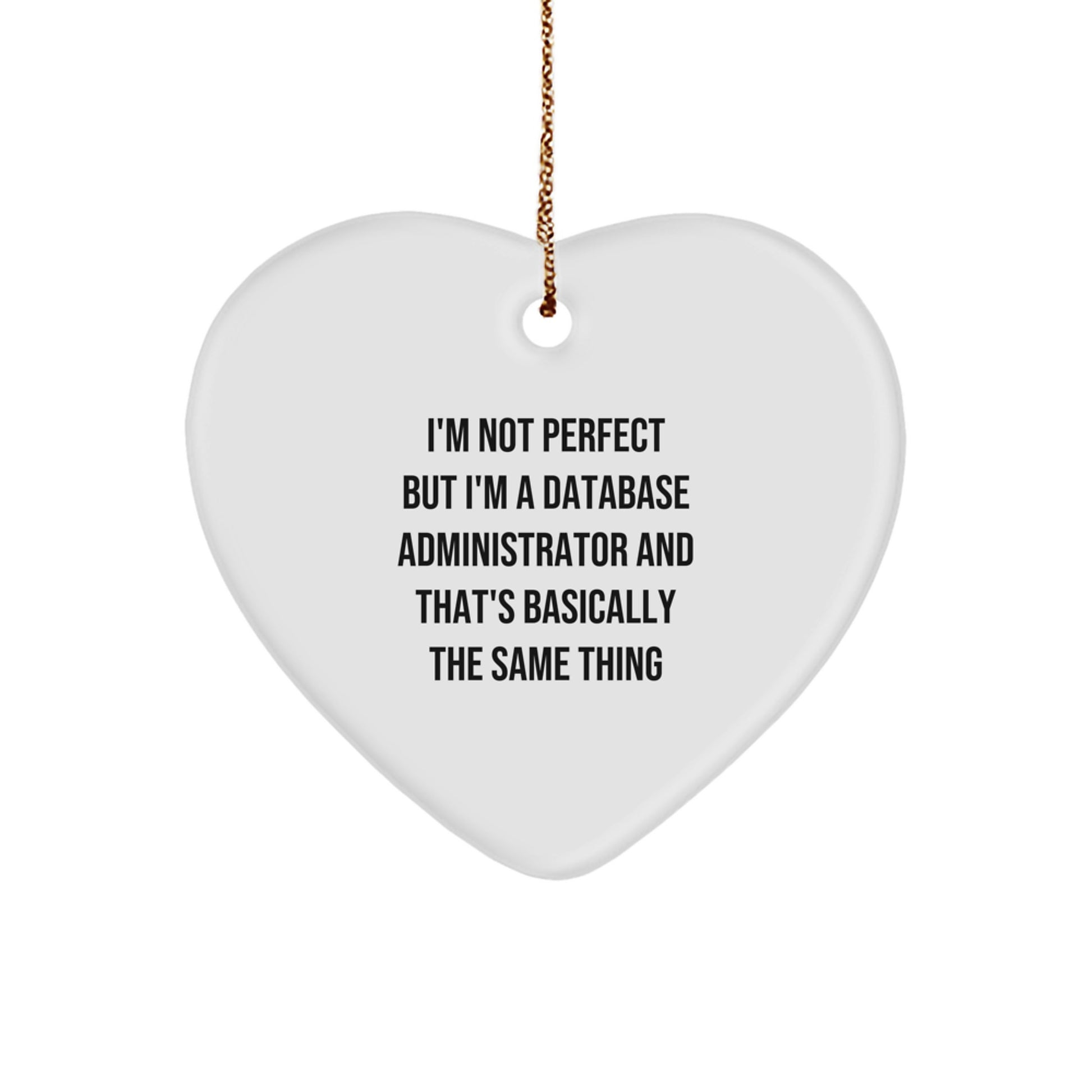 Witty Database Administrator Heart Ornament for Friends Christmas Gift - Image 1