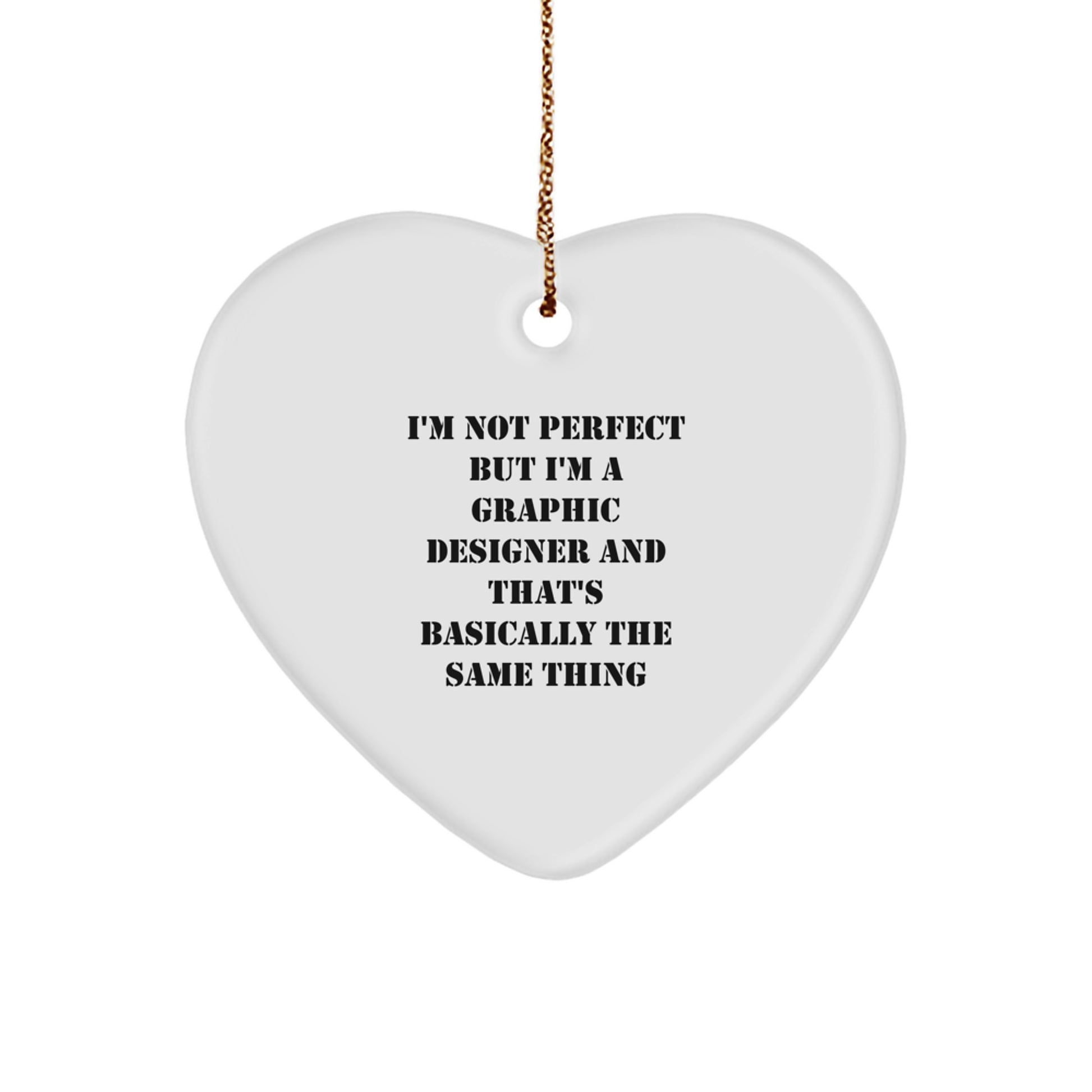 Christmas Gift Heart Ornament for Her Present Graphic Designer - Image 1