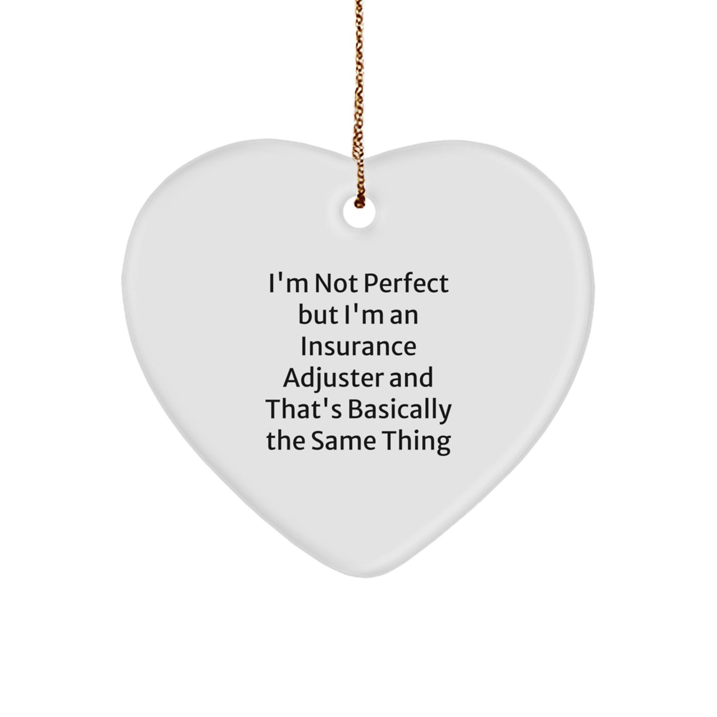 Insurance Adjuster Fav Heart Ornament Keepsake for Kids Christmas Gift - Image 1