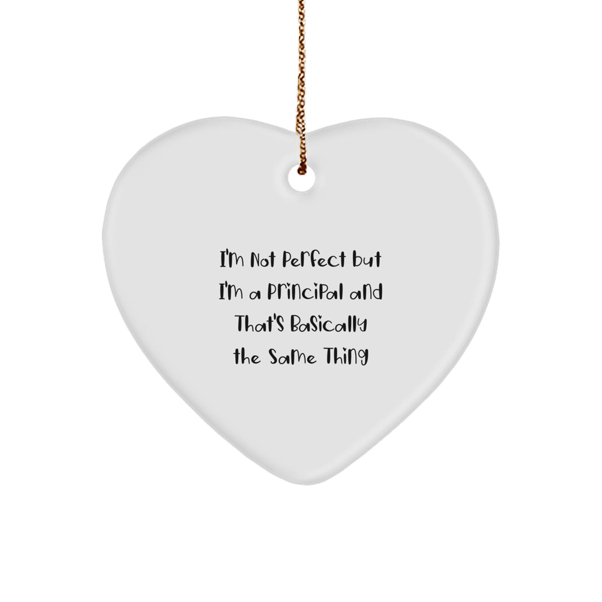 Principal Heart Ornament Keepsake for Him Christmas Holiday Gift - Image 1