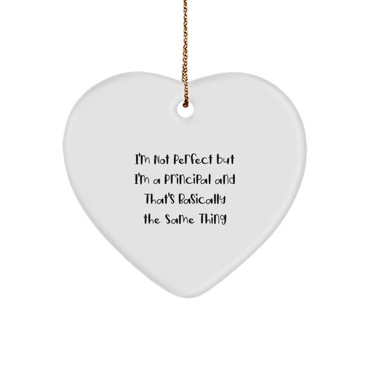 Principal Heart Ornament Keepsake for Him Christmas Holiday Gift - Image 1