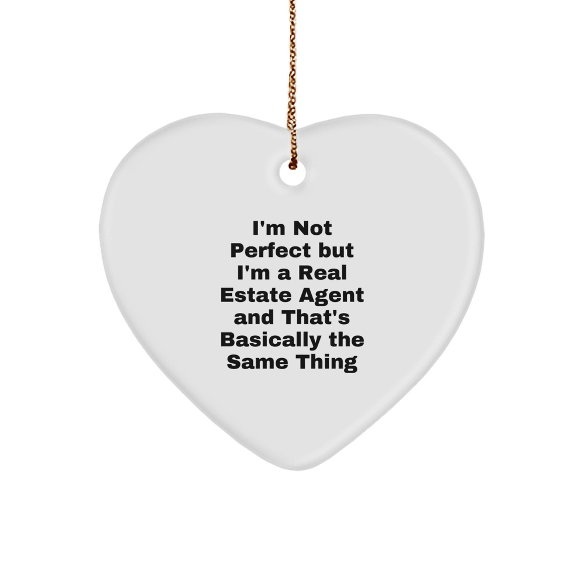Real Estate Agent Heart Ornament for a Colleague Christmas Gift - Image 1