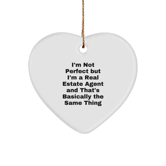 Real Estate Agent Heart Ornament for a Colleague Christmas Gift - Image 1