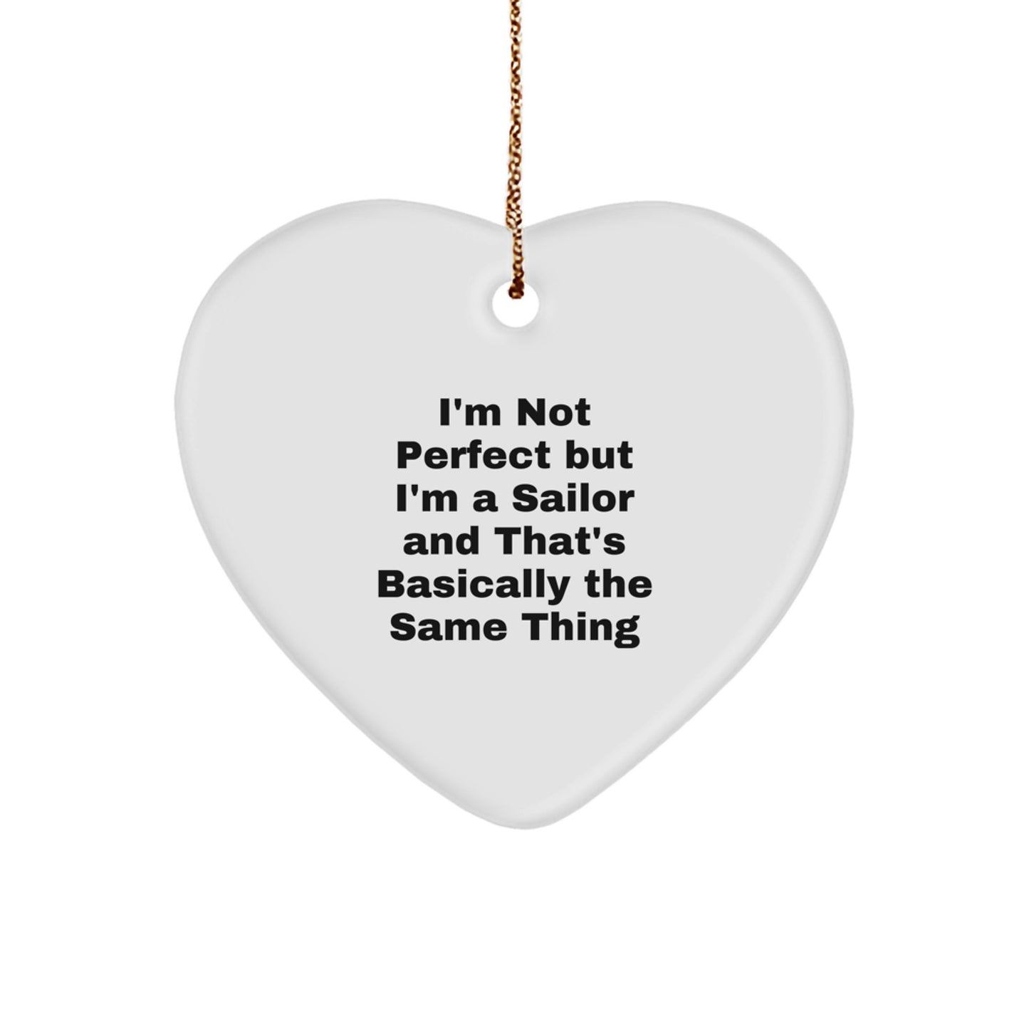 Christmas Gift for Her Sailor Vibrant Heart Ornament Present - Image 1