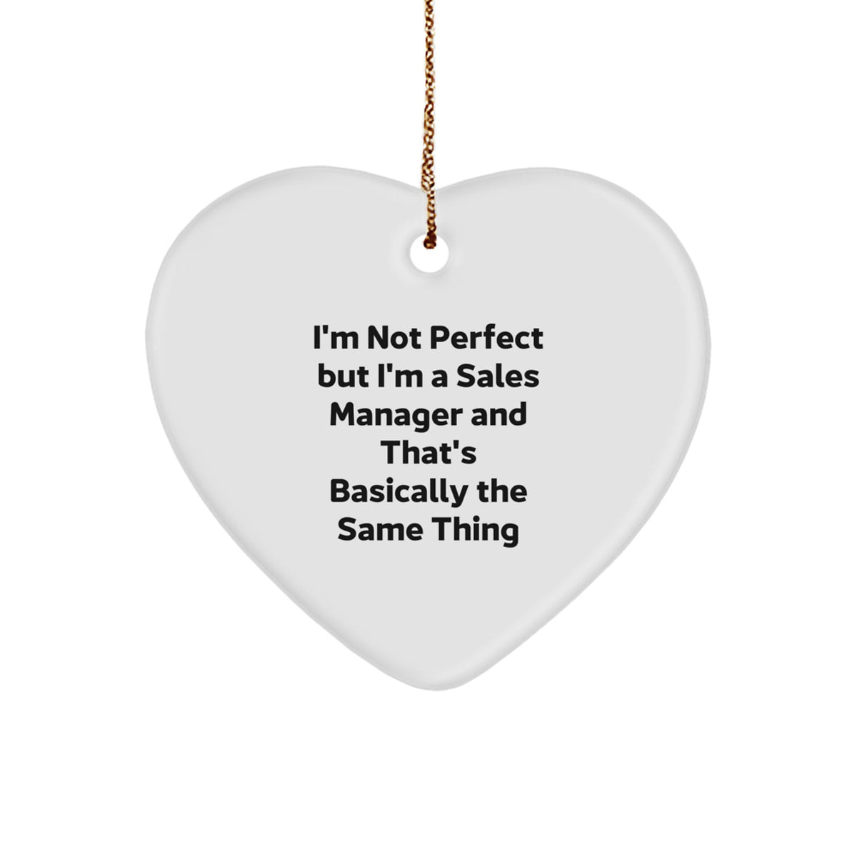 White Heart Sales Manager Christmas Ornament Gift for Coworkers Idea - Image 1