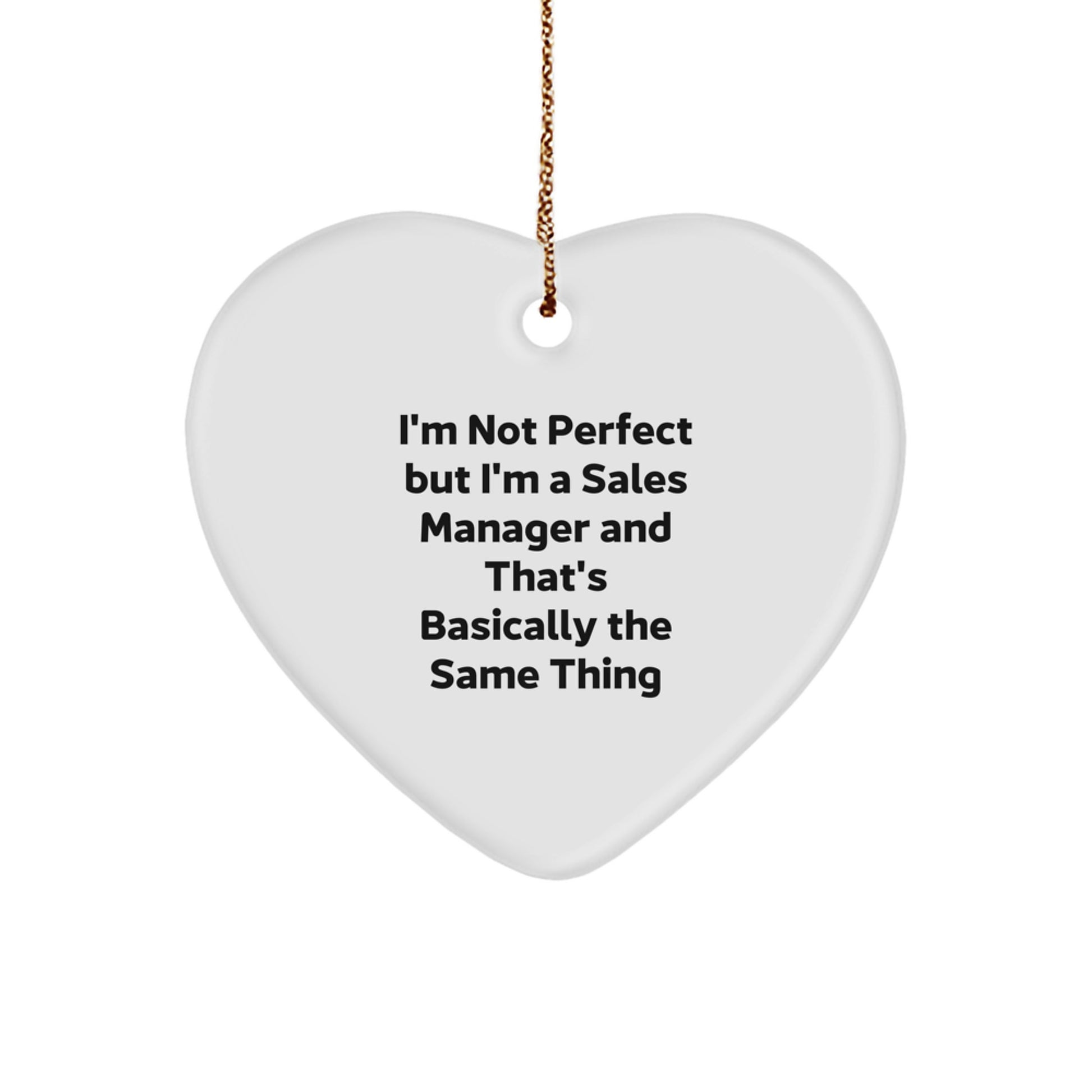 White Heart Sales Manager Christmas Ornament Gift for Coworkers Idea - Image 1