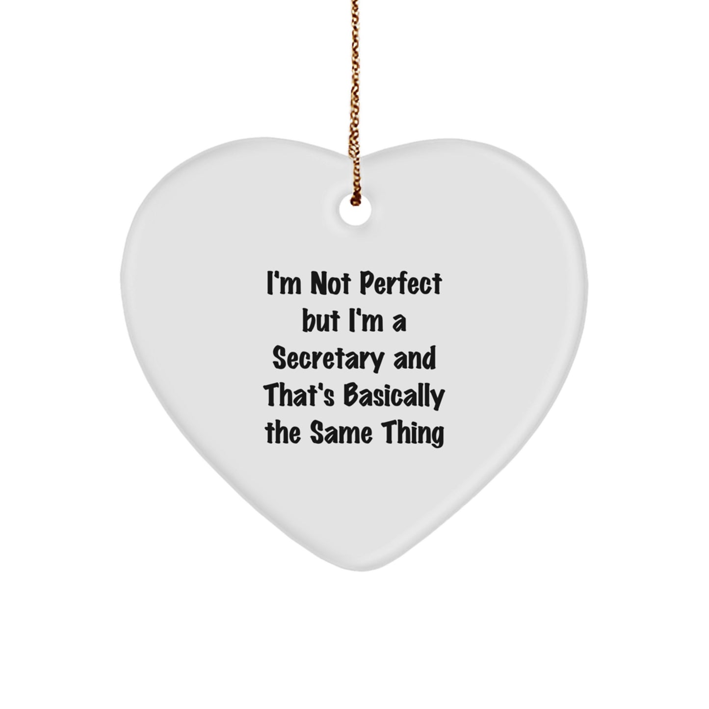 Christmas Holiday Gift for Her Secretary Heart Ornament Present - Image 1