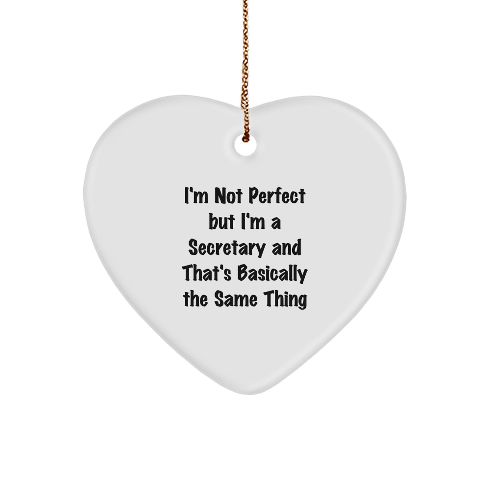 Christmas Holiday Gift for Her Secretary Heart Ornament Present - Image 1