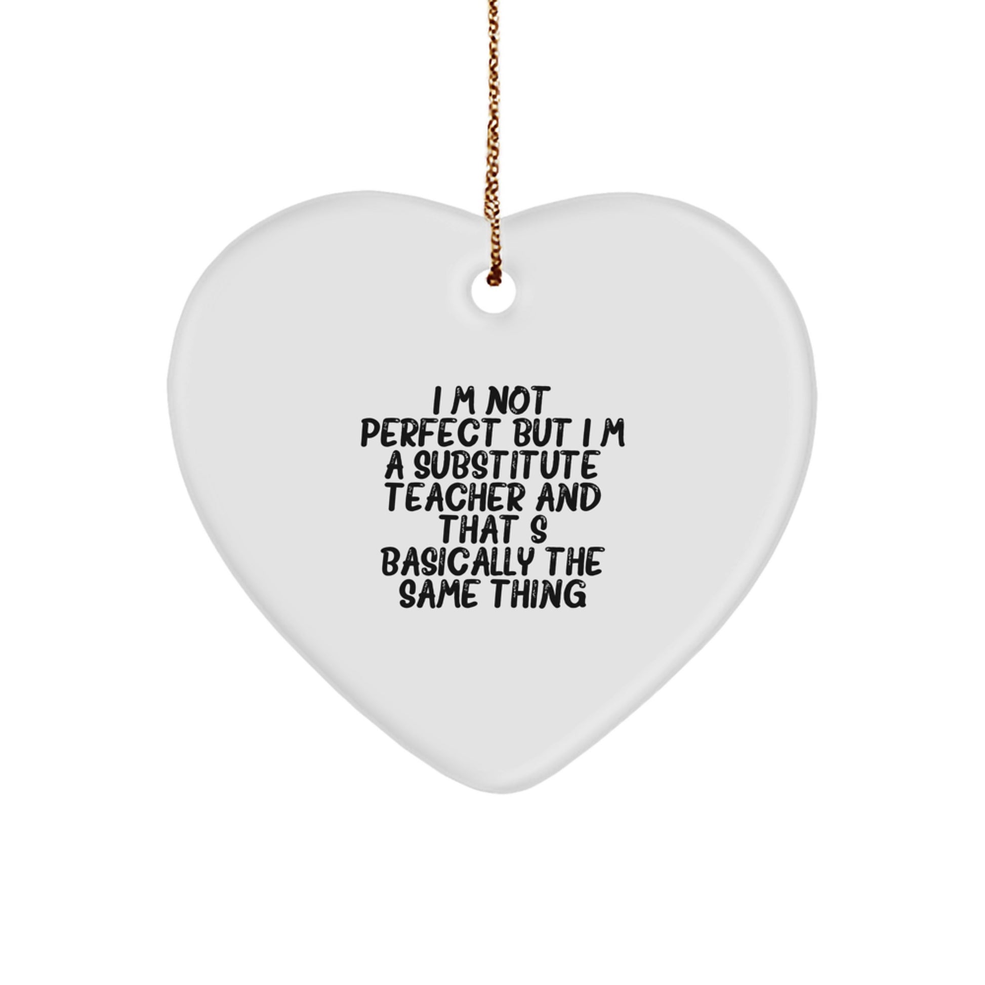 Christmas Gift Heart Ornament for Her – Substitute Teacher Present - Image 1