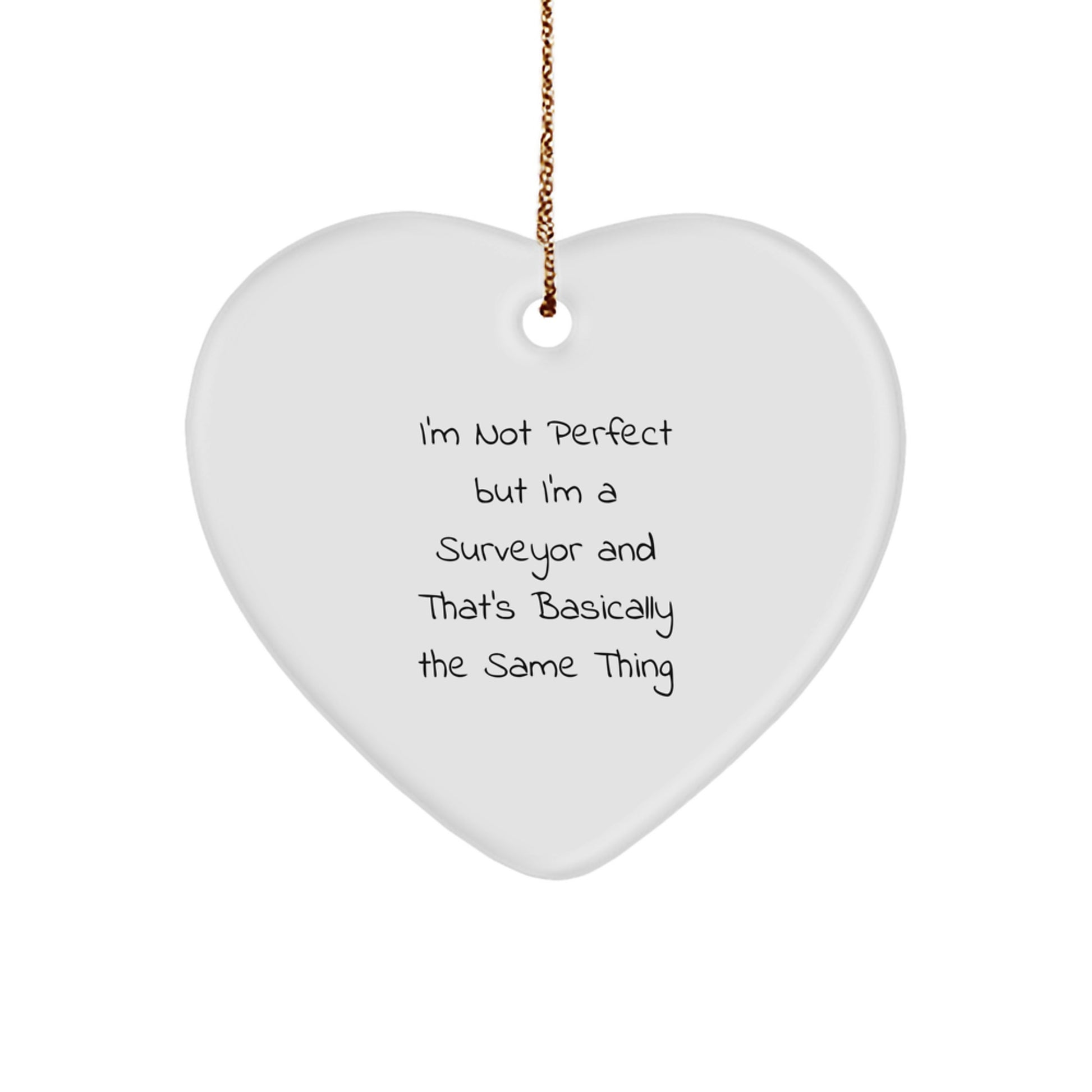 Surveyor Heart Christmas Ornament Idea Gift for Coworkers Surprise - Image 1