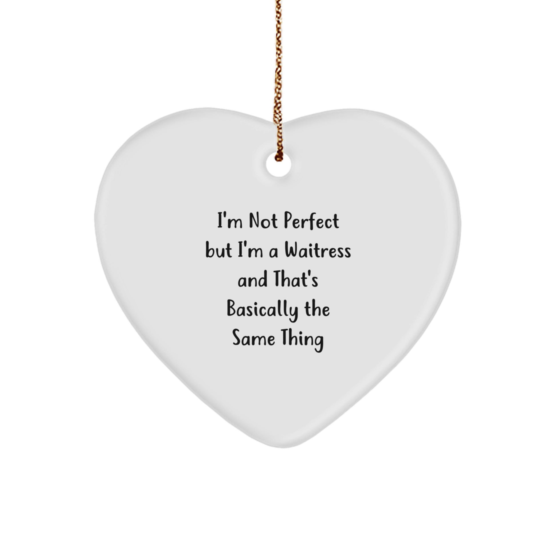 Waitress Heart Ornament Christmas Gift for Family Treasure - Image 1