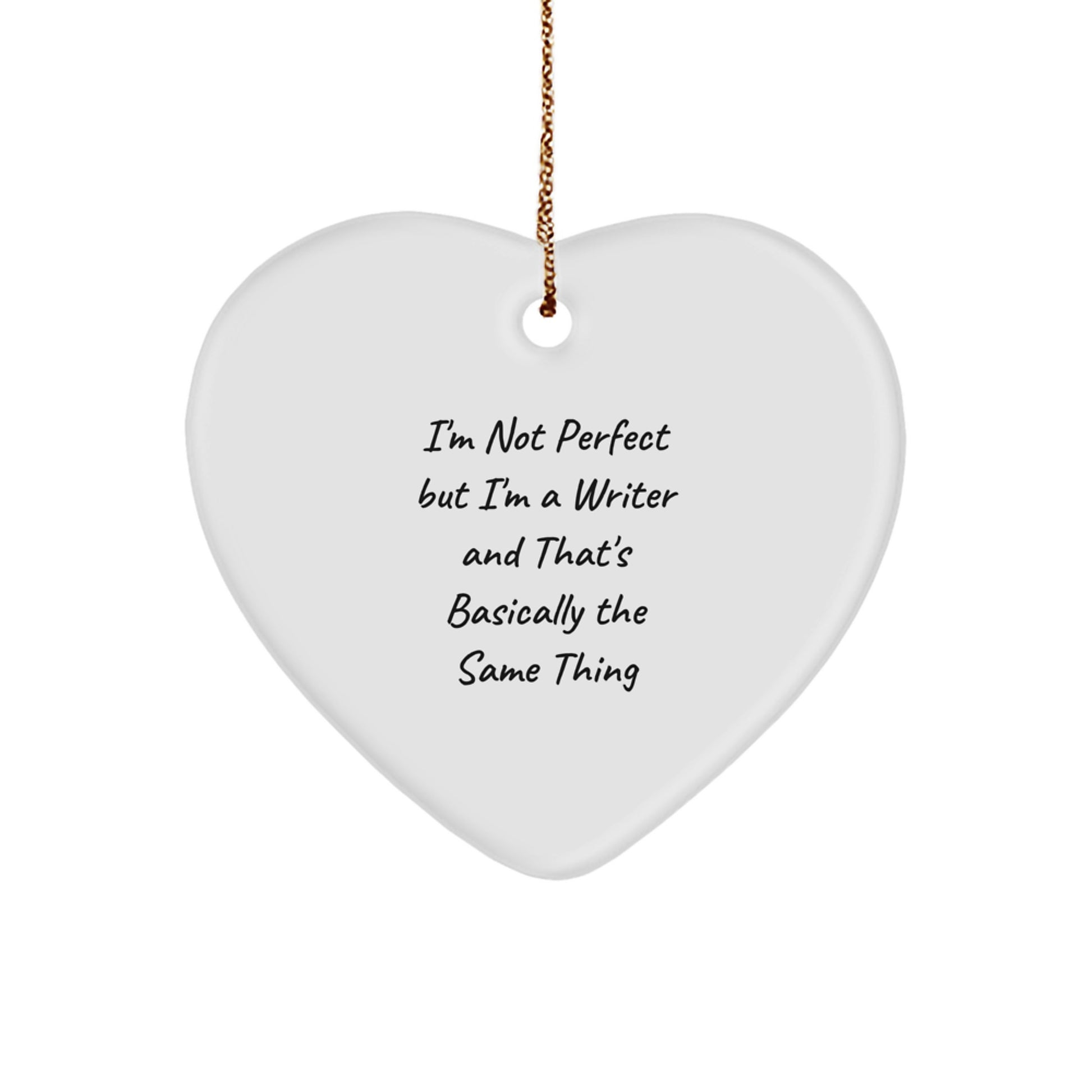 Writer Heart Christmas Ornament Idea Gift for Coworkers - Image 1