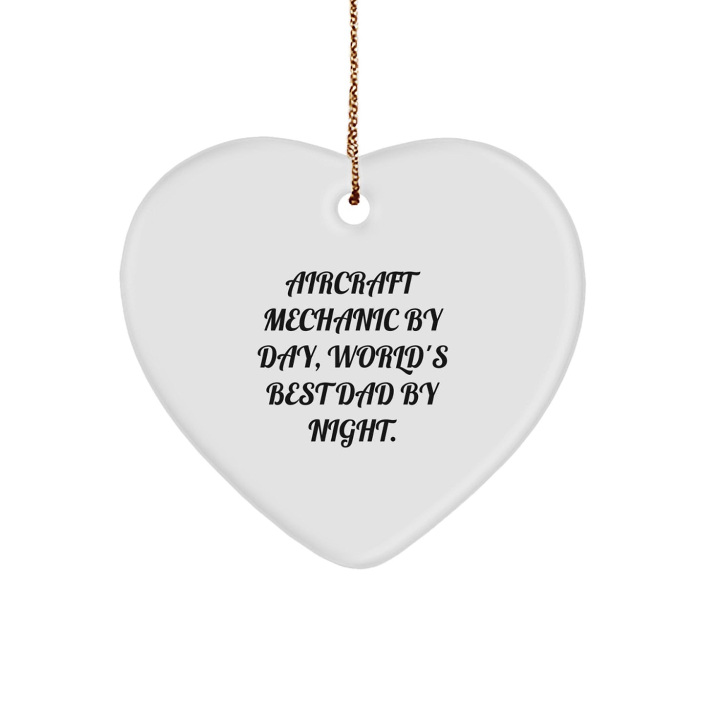 Aircraft Mechanic Heart Ornament Idea for Coworkers Christmas Gift - Image 1
