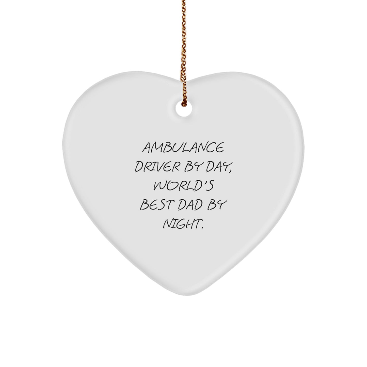 Ambulance Driver Heart Ornament Christmas Gift for Coworkers - Image 1