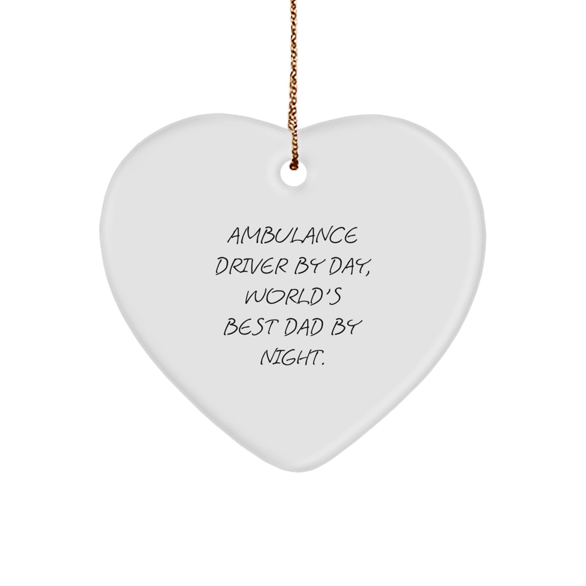 Ambulance Driver Heart Ornament Christmas Gift for Coworkers - Image 1