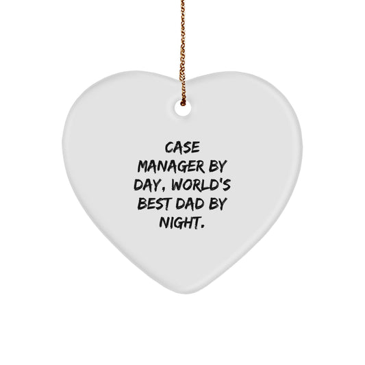 Christmas Gift for Her Case Manager Heart Ornament Present - Image 1