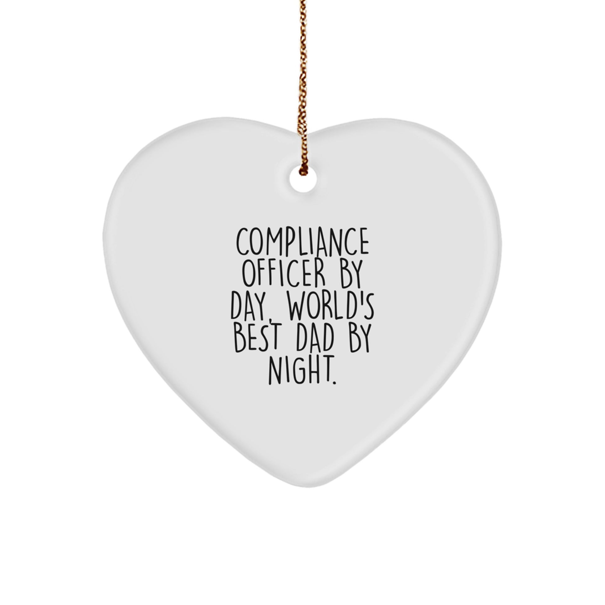 Compliance Officer Heart Ornament Treasure for Family Christmas Gift - Image 1