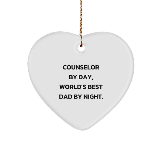 Counselor Heart Christmas Ornament Keepsake for Him Treasure Gift - Image 1