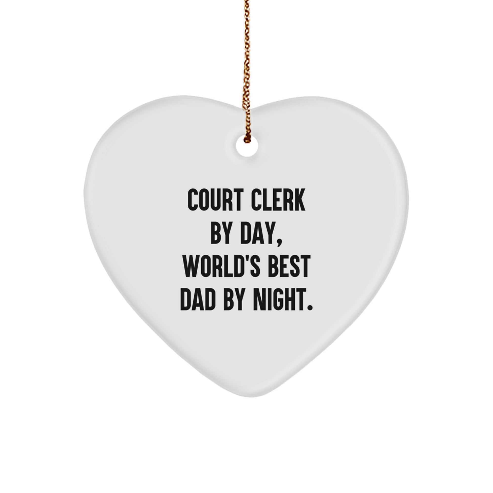 Court Clerk Favorite Bright Heart Ornament for Kids Christmas Gift - Image 1