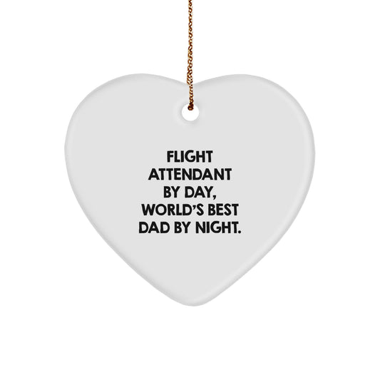 Christmas Gift for Her Flight Attendant Heart Ornament Present - Image 1