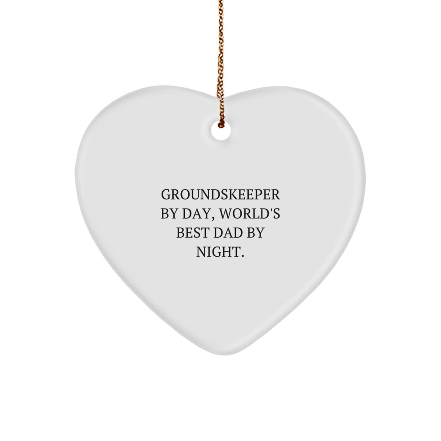 Groundskeeper, Best Dad By Night Holiday Christmas Ornament for Him Gift - Image 1