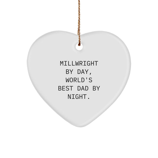 Millwright Dad Christmas Heart Ornament Keepsake for Him Gift - Image 1