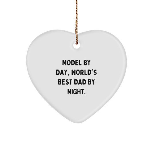 Funny Model Heart Ornament Gifts from Dad to Model Men for Christmas Unique Gifts - Image 1
