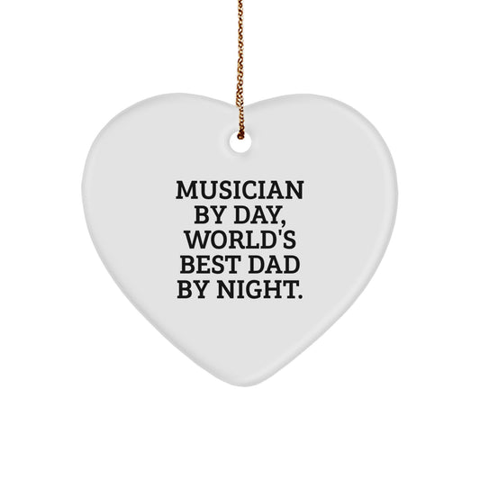 Funny Musician Heart Ornament Gifts from Men to Musician Friends and Family for Christmas Unique Presents - Image 1