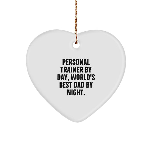 Christmas Gift Surprise Personal Trainer Heart Ornament for Teens - Image 1