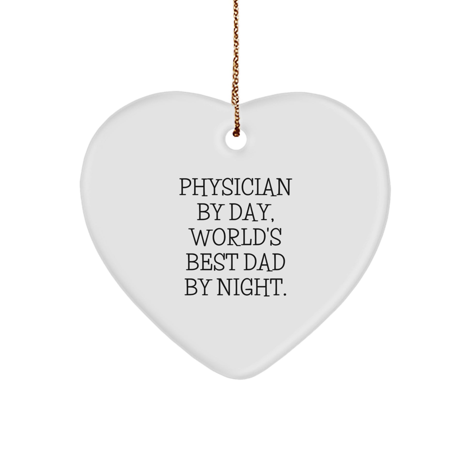 Physician White Heart Ornament for Coworkers Idea Christmas Gift - Image 1