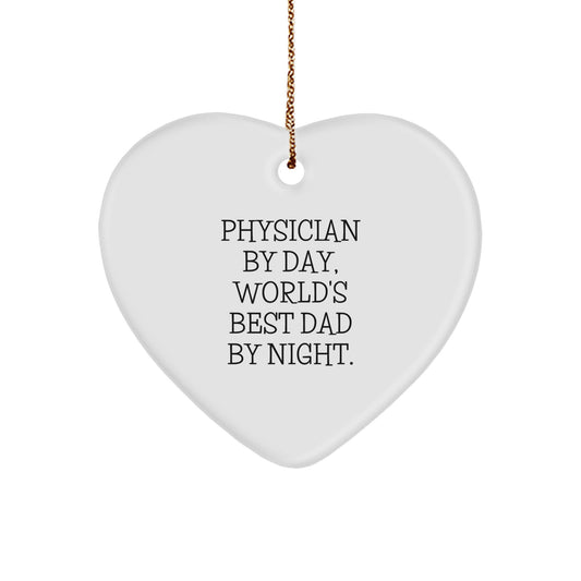 Physician White Heart Ornament for Coworkers Idea Christmas Gift - Image 1