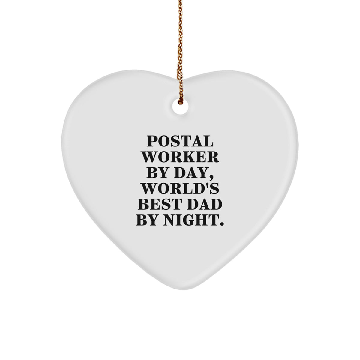 Postal Worker Keepsake Durable Heart Christmas Ornament for Him Gift - Image 1