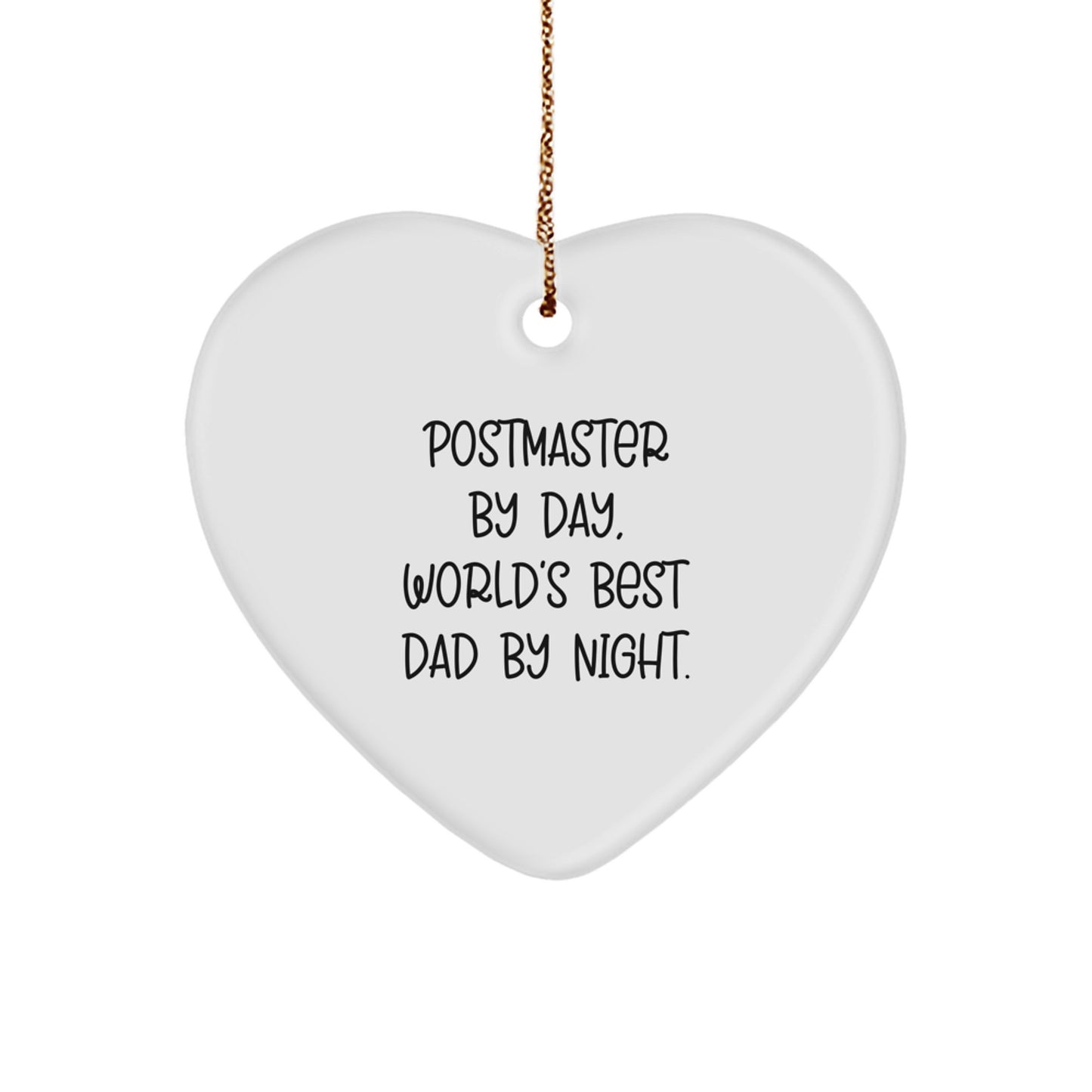 Postmaster Heart Christmas Ornament Idea for Coworkers present Gift - Image 1