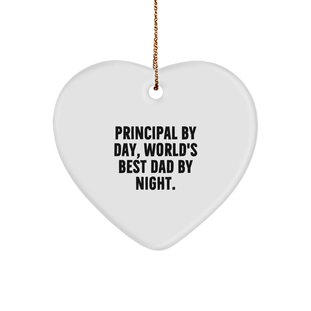 Principal Gifts by Day, Funny Heart Ornament by Night for Christmas - Gifts from Men, Gifts for Principals - Image 1