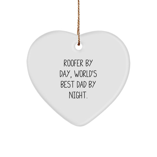 Roofer Gifts, Funny Quote Heart Ornament, Christmas Unique Gifts from Men to Family - Image 1