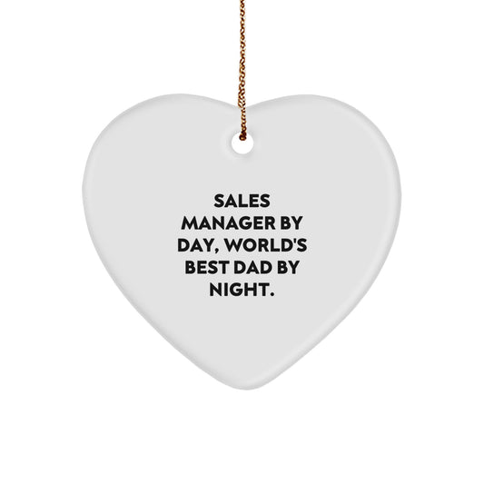 Christmas Gift for Her Sales Manager Heart Ornament Premium Present - Image 1