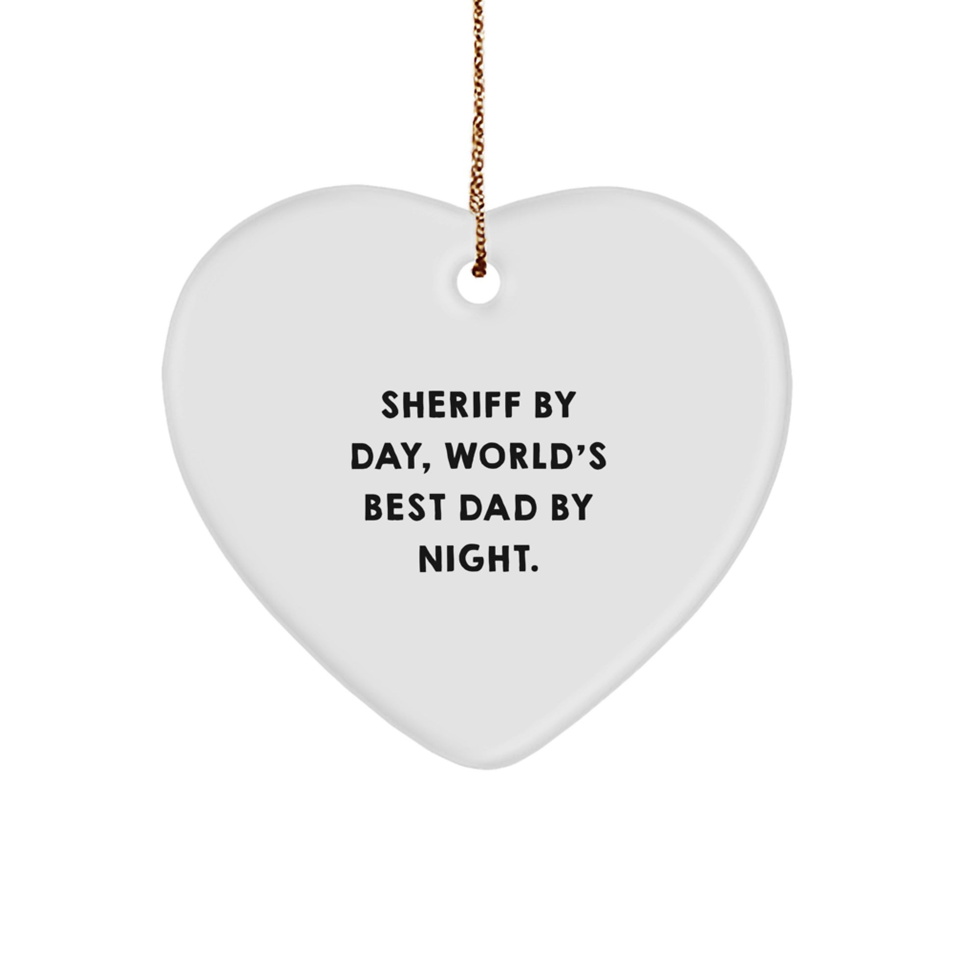 Sheriff By Day, Best Dad By Night Christmas Ornament for Him Gift - Image 1