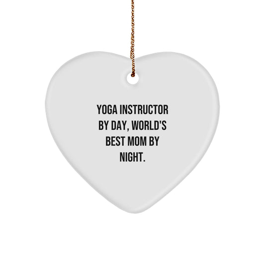 Funny Yoga Instructor Gifts, Heart Ornament, Gifts from Family, for Yoga Instructor, Unique Christmas Unique Gifts - Image 1